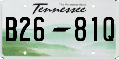 TN license plate B2681Q