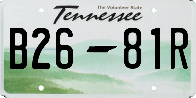 TN license plate B2681R