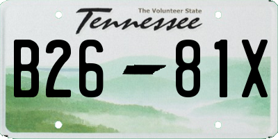 TN license plate B2681X