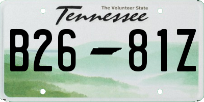 TN license plate B2681Z