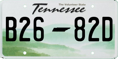 TN license plate B2682D