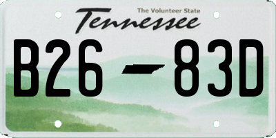 TN license plate B2683D