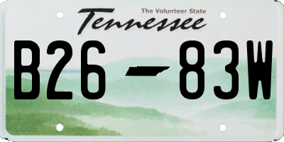 TN license plate B2683W