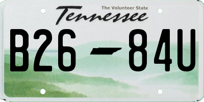 TN license plate B2684U