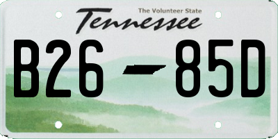 TN license plate B2685D