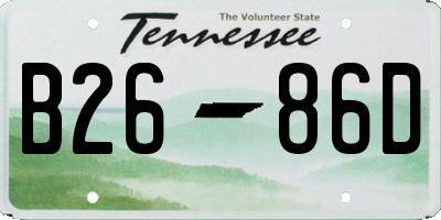 TN license plate B2686D