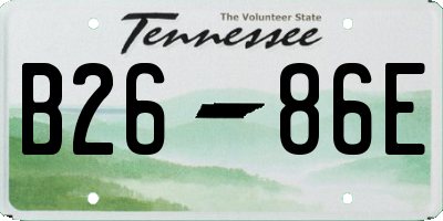TN license plate B2686E