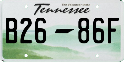 TN license plate B2686F