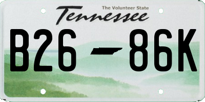 TN license plate B2686K