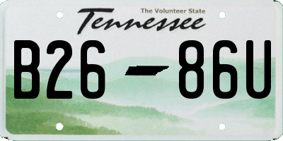 TN license plate B2686U