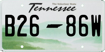 TN license plate B2686W