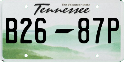 TN license plate B2687P