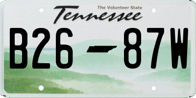 TN license plate B2687W