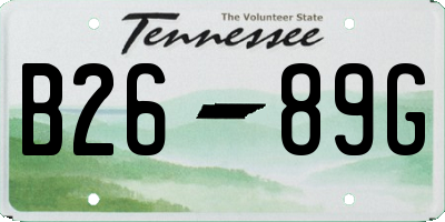 TN license plate B2689G