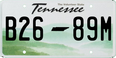 TN license plate B2689M