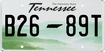 TN license plate B2689T