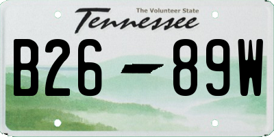 TN license plate B2689W