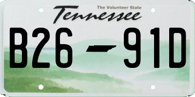 TN license plate B2691D