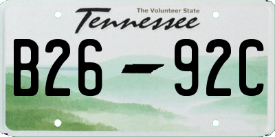 TN license plate B2692C