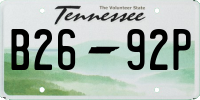 TN license plate B2692P