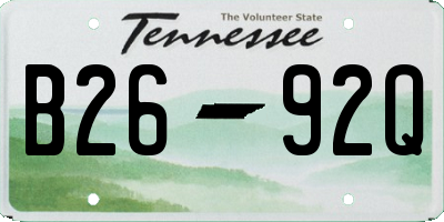 TN license plate B2692Q
