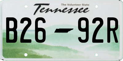 TN license plate B2692R