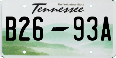 TN license plate B2693A