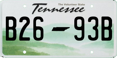 TN license plate B2693B