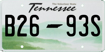 TN license plate B2693S