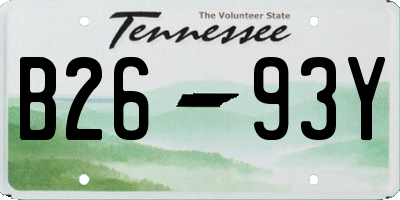 TN license plate B2693Y