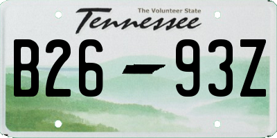 TN license plate B2693Z