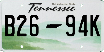 TN license plate B2694K