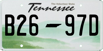 TN license plate B2697D