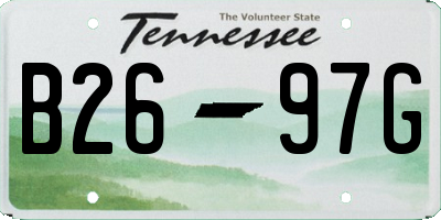 TN license plate B2697G