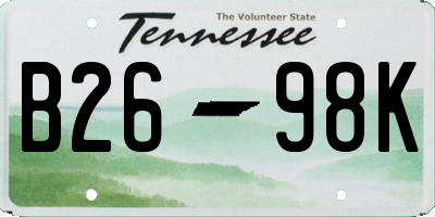 TN license plate B2698K