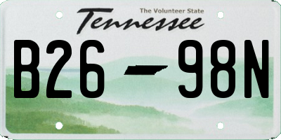 TN license plate B2698N