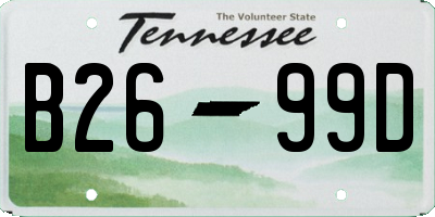 TN license plate B2699D