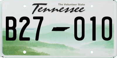 TN license plate B2701O