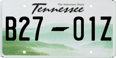 TN license plate B2701Z