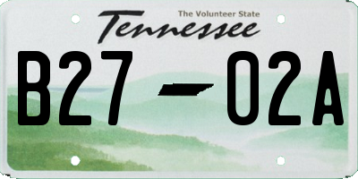 TN license plate B2702A