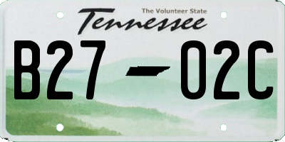 TN license plate B2702C