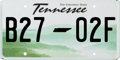 TN license plate B2702F