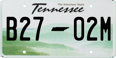 TN license plate B2702M