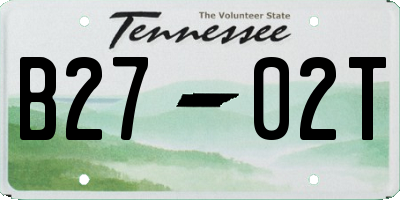TN license plate B2702T