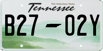 TN license plate B2702Y