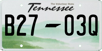 TN license plate B2703Q