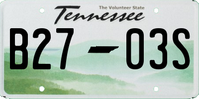 TN license plate B2703S