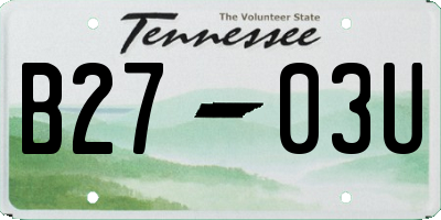TN license plate B2703U