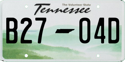 TN license plate B2704D