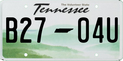 TN license plate B2704U